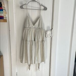 NWT White Spaghetti Strap Blue Floral Dress